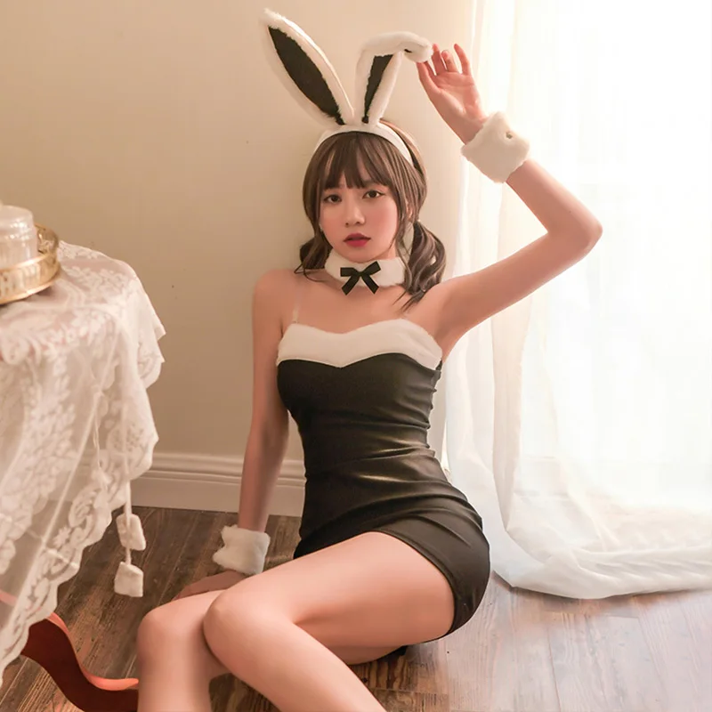 Привлекательные аниме костюмы для косплея Bunny Girl женский наряд обтянутый грудью