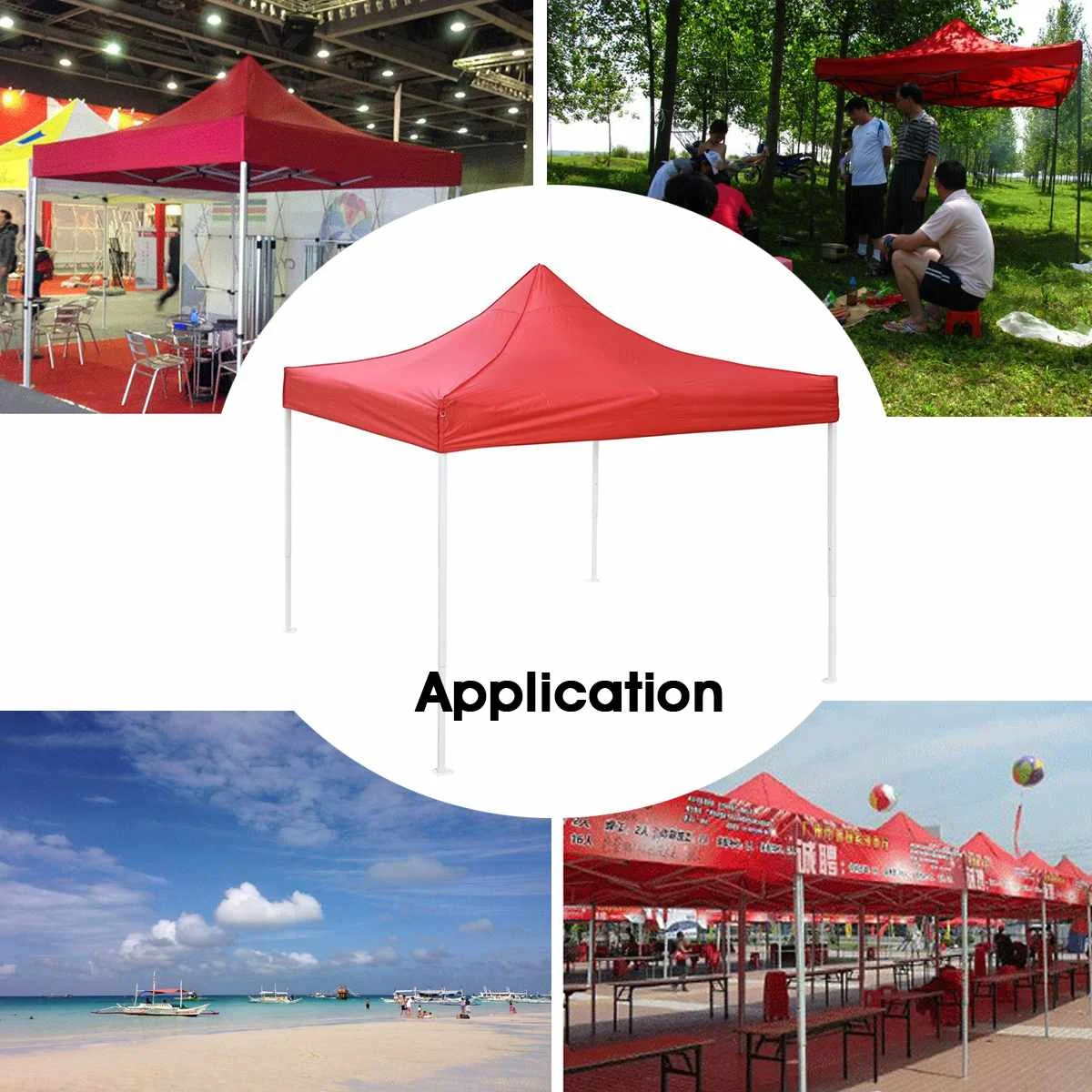

3x3m/3x4.5m Tent Canopy Top Roof Replacement Cover Outdoor Camping Waterproof Sun Shelter Sunshade Garden Beach UV Sun Shield