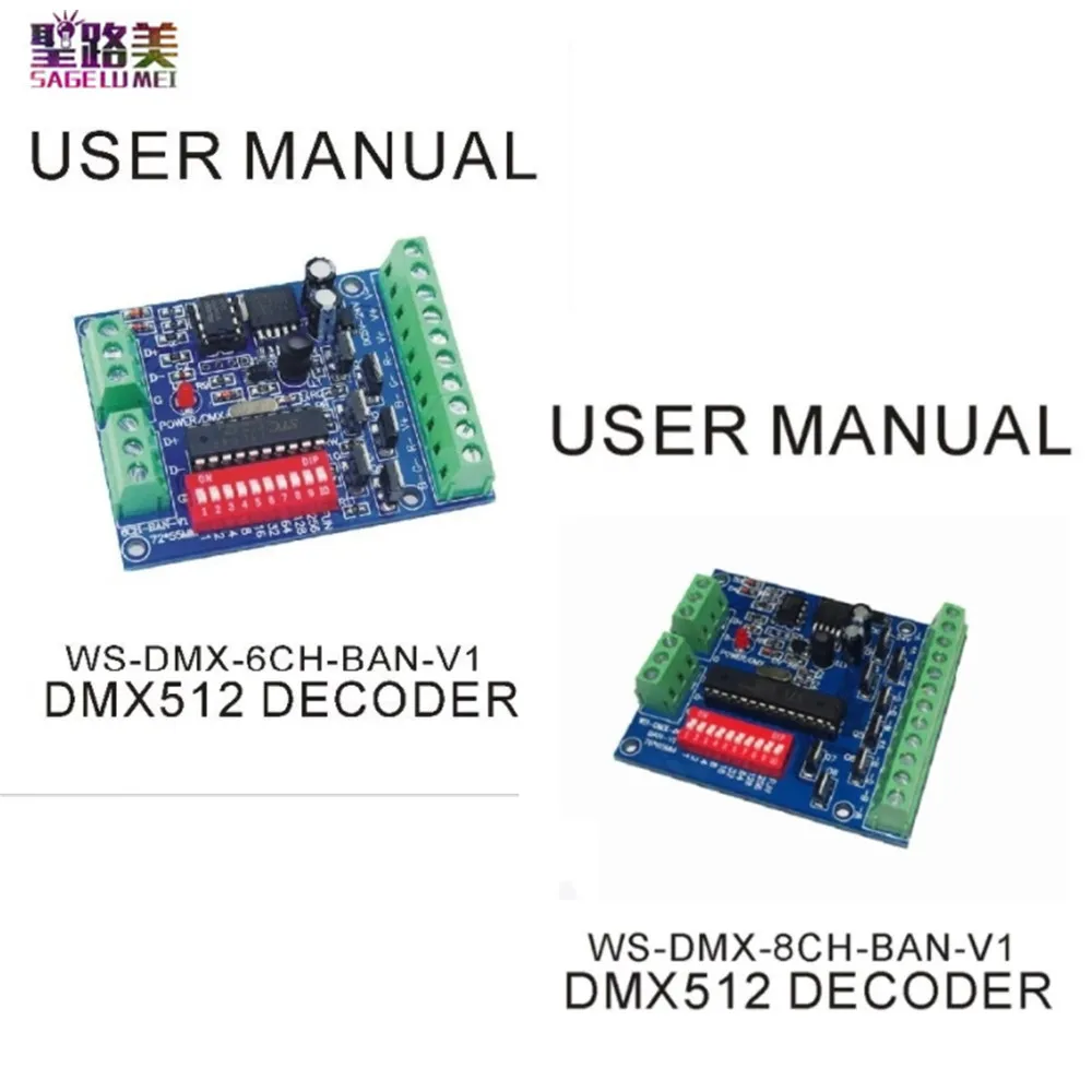 24A 6CH 8CH RGB RGBW Channel DMX512 Controller Dmx 512 Dimmer LED DMX512 Decoder DC5V-24V for SMD 5050 2835 Led Strip Light Tape
