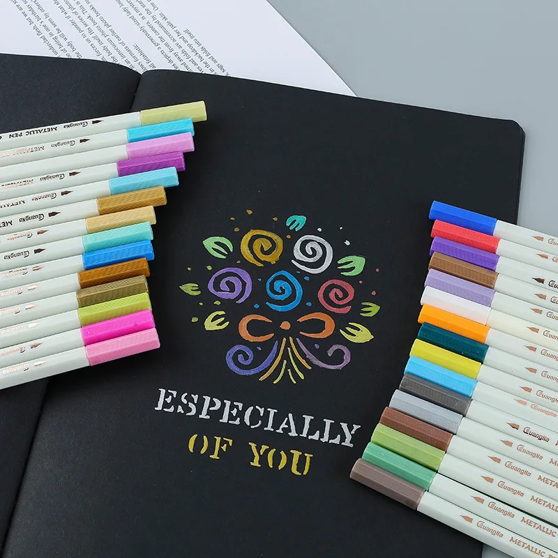 20 Цвета металлик маркер художественные кисти для рисования аниме Manga цветное