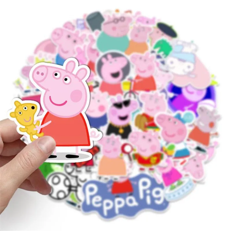 Горячая Распродажа 52 шт./компл. наклейки Peppa Pig граффити для ноутбука компьютера