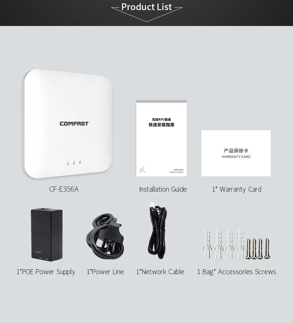 CF-E375AC COMFAST   AP 1300 / 802.11AC Dual Band 2, 4G + 5G Wi-Fi   AP