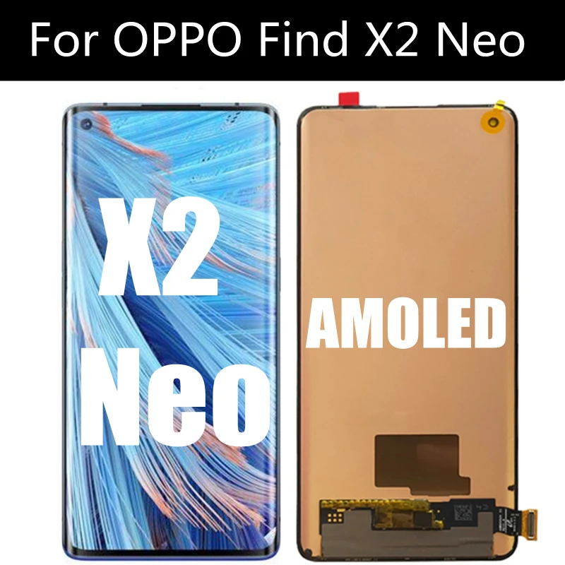 Pantalla LCD AMOLED de 6,5 "para OPPO FIND X2 Neo, montaje de digitalizador con pantalla t&aacute;ctil, repuesto para Oppo Find x2 Neo CPH2009-0