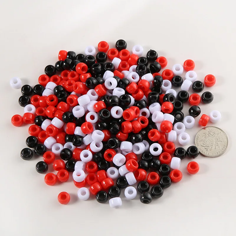 

500g 15 styles of handmade beaded 6*9mm large hole colorful loose beads for making jewelry DIY materials for girls toy