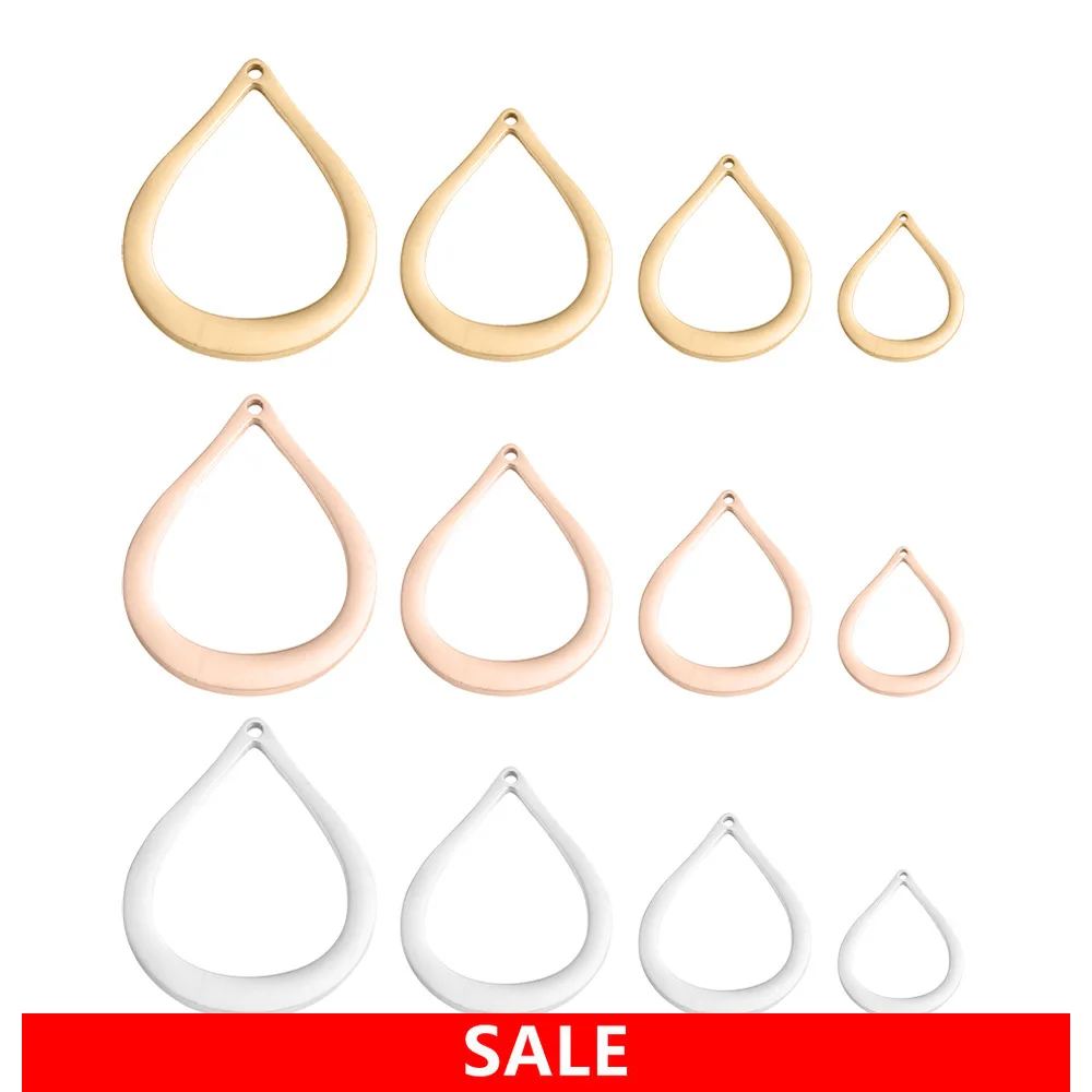

Water Drop Pendant Stainless Steel Teardrop Pendant Steel Water Drop Charm Hollow Teardrop Charms 10 Set Blank