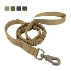 Тактический Эластичный поводок для собак, регулируемый нейлоновый военный поводок для собак с 2 ручками управления, поводок для бега и дрессировки, аксессуары для собак
