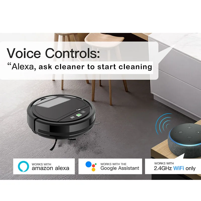 Робот-пылесос с функцией уборки Wifi Alexa 2500 Па | Бытовая техника