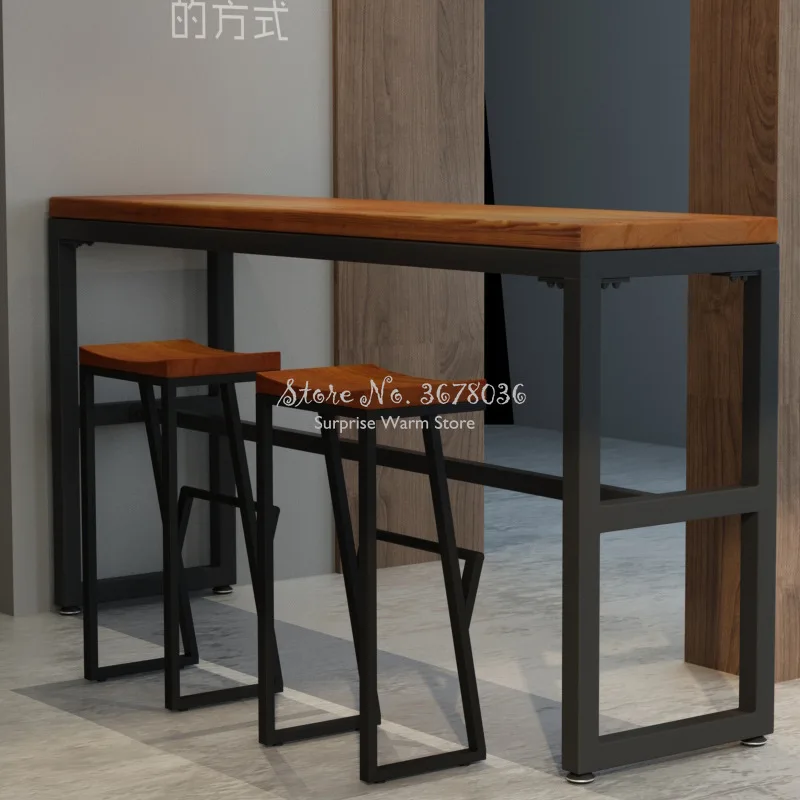 

High Quality Retro Bar Chair Wrought Iron Bar Stool Solid Wood Bar Stool Creative High Stool Leisure Bar Chair Coffee Chair
