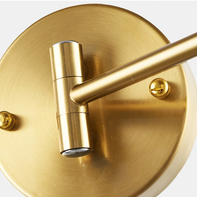 

LED Wall Lamp Copper Art Double Rocker Sconce Light Modern Minimalist Creative Bedroom Bedside Study Living Room Hotel Wall Bra