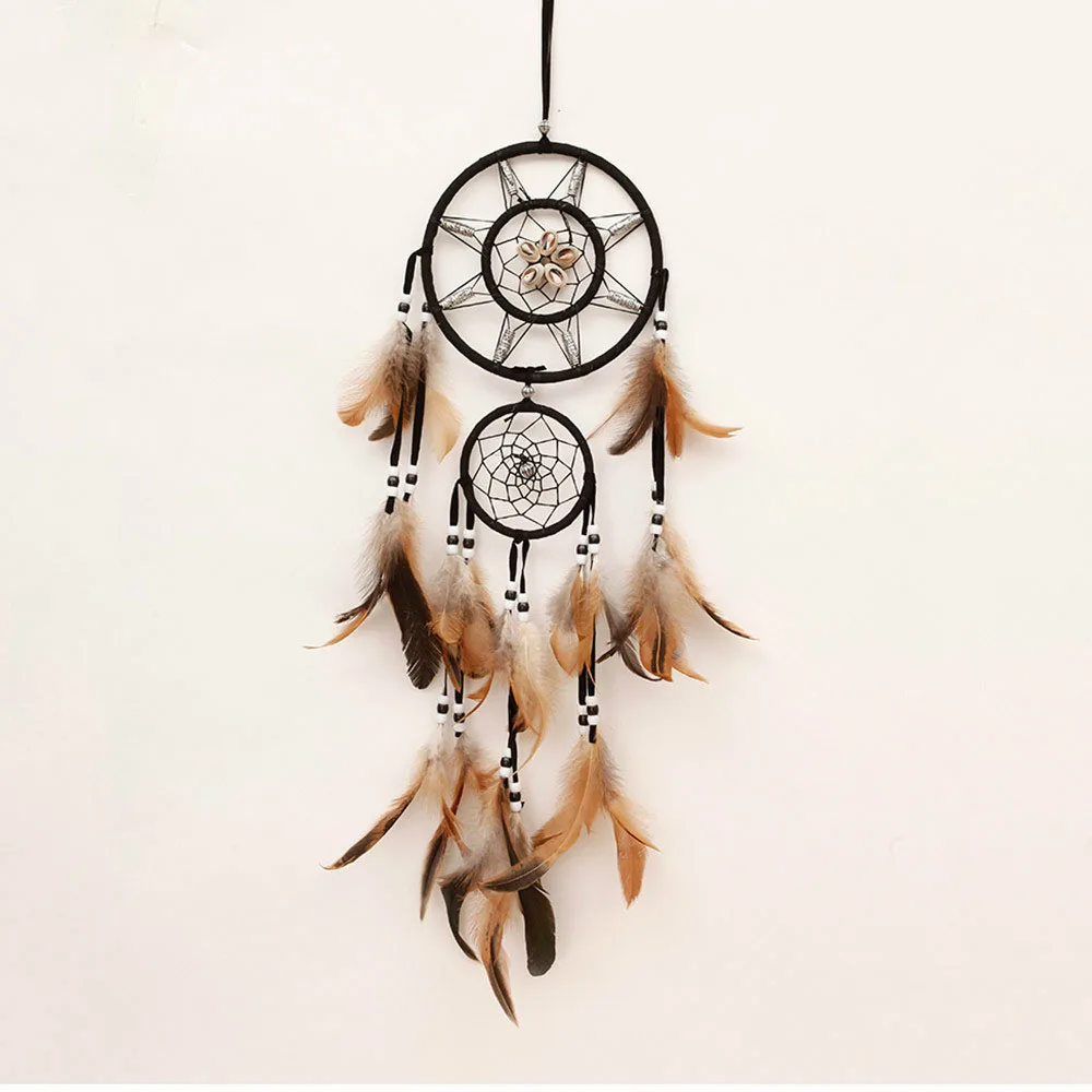 

2 Circular Dreamcatcher Feathers Wall Hanging Halloween Home Party Decor Dreamcatchers Gift