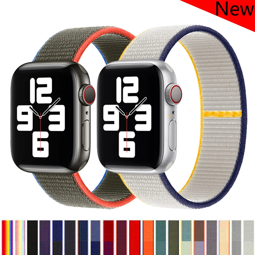 

Nylon Strap for Apple watch band 44mm 40mm 42mm 38mm 44 mm smartwatch wristband belt loop bracelet iWatch band 3 4 5 se 6 band
