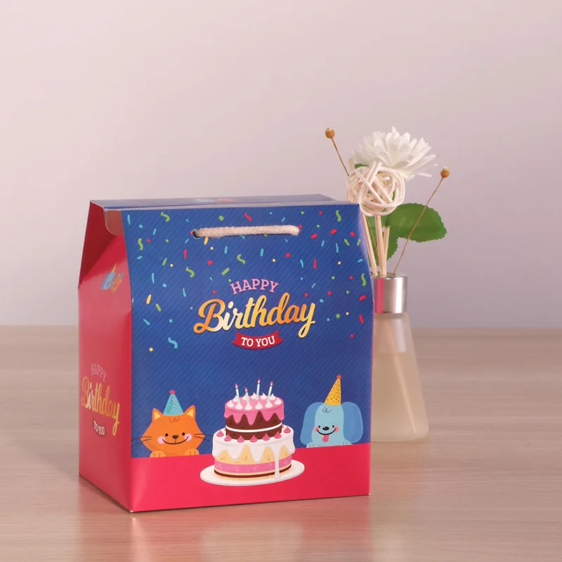 Детские подарочные коробки с веревкой для дня рождения конфет шоколада бумажные