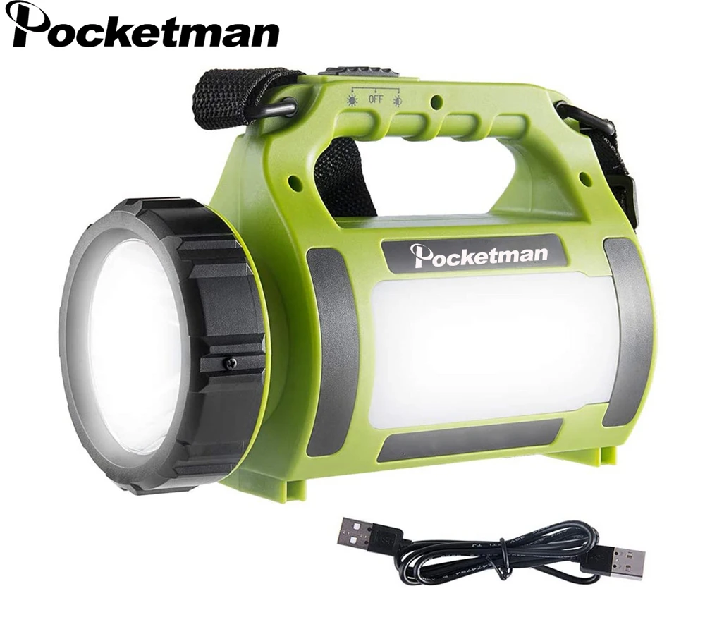 

Super Bright LED Rechargeable Search Light Long Use Lantern Water Resistant 2 side night light lamp Outdoor Camping Spotlight