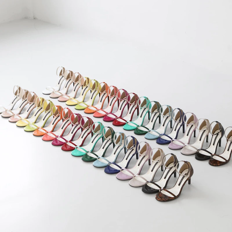 Босоножки женские из овечьей кожи на высоком каблуке с открытым носком 33-42 | Обувь