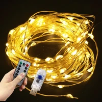 led string lights christmas decoration remote control usb wedding garland curtain lights holiday for bedroom bulb outdoor fairy