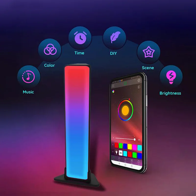 Умный Ночной светильник музыкальная подсветильник ка RGB с управлением звуком