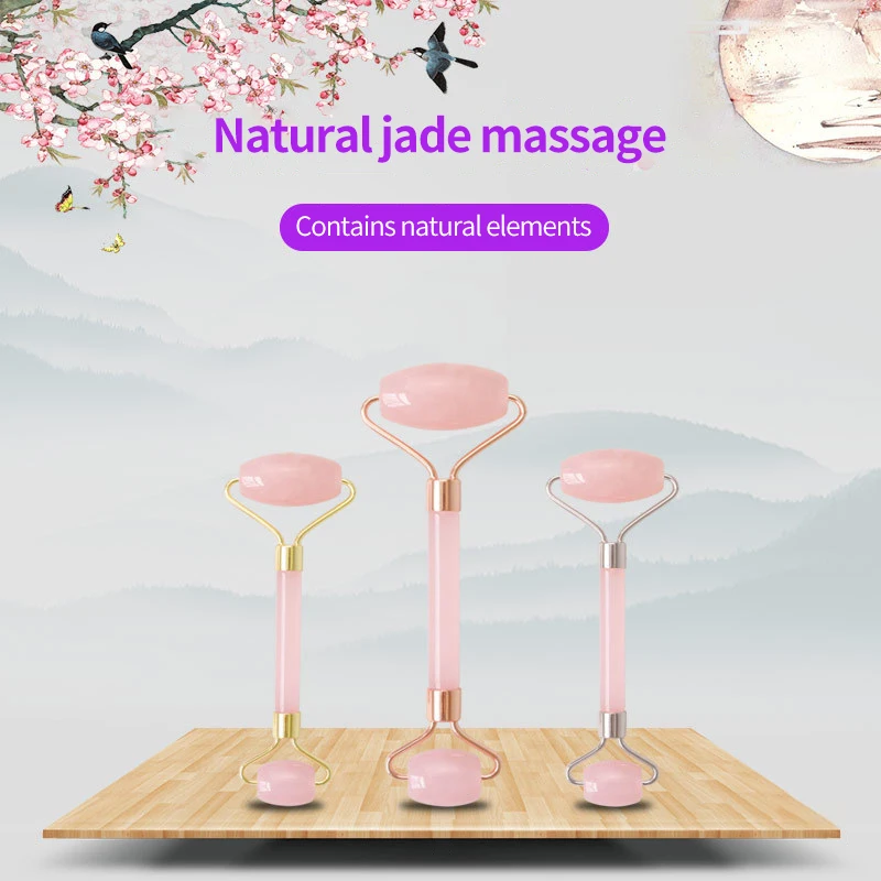 

Natural Jade Powder Crystal Roller Jade Massage Roller Face Beauty Massage Facial Skin Care Tools Promote Blood Circulation