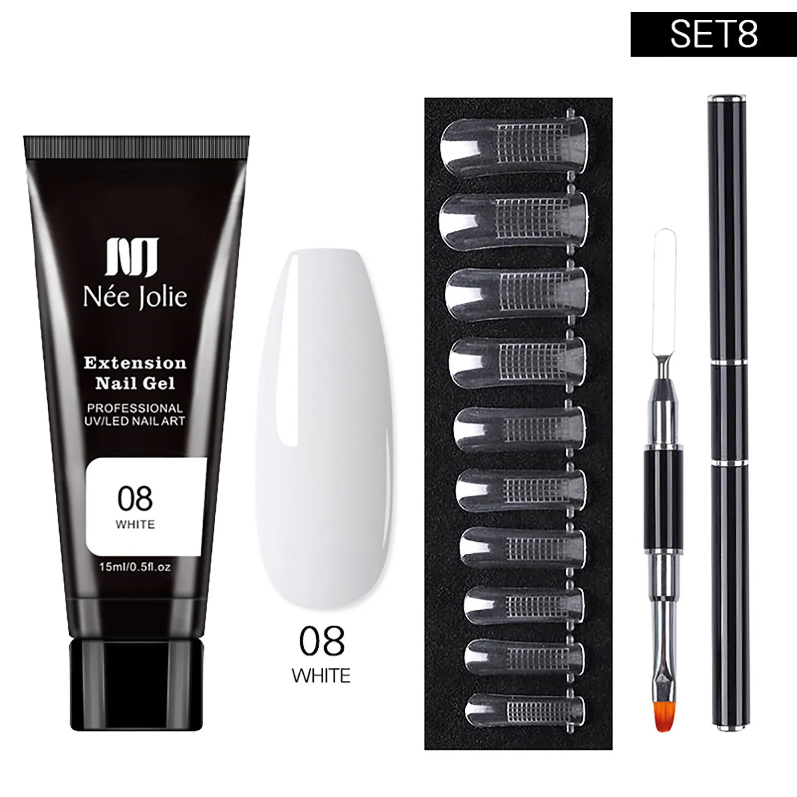 

Nail Extension Builder Gel Nail Kit UV Nail Art Gel Nail Tools 15ml