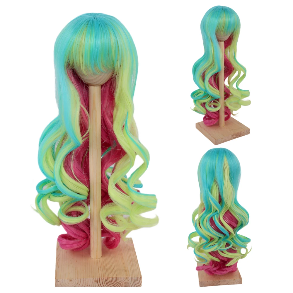 

Doll wig colorful Long Curly Doll Hair For 1/3 1/4 1/6 BJD SD Red/Gray/Golden/Orange/White Color Doll accesory
