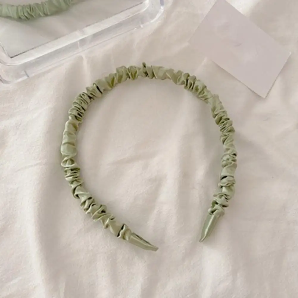 

Chic Girls Headband Smooth Practical Solid Color Pleated Hair Band Hair Clasp Hair Band
