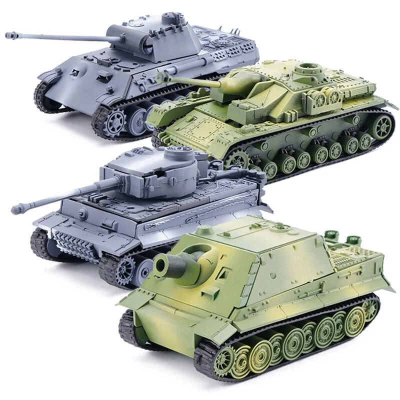 Фото 4D Tank Model Building Block WWII German Tiger Panther Tank Military Assembly Model 1:72 Simulation Tank Table Toys Gift For Boy №1