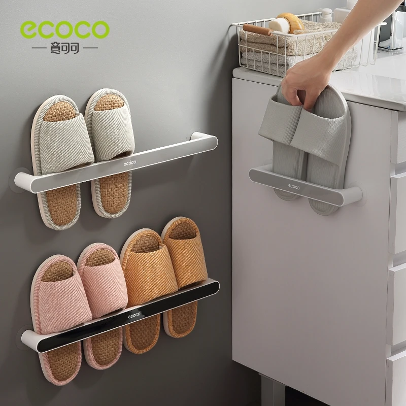 

QDRR Bathroom slipper rack wall hanging type wall toilet shoes storage artifact toilet hole free shoe rack storage rack