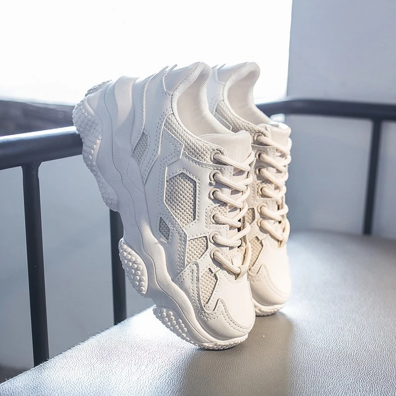 

2021 Women Fashion Sneakers Platform Chunky Lace Up Casual Shoes Brand Beige Old Dad Shoes Woman Black Vulcanized Shoes