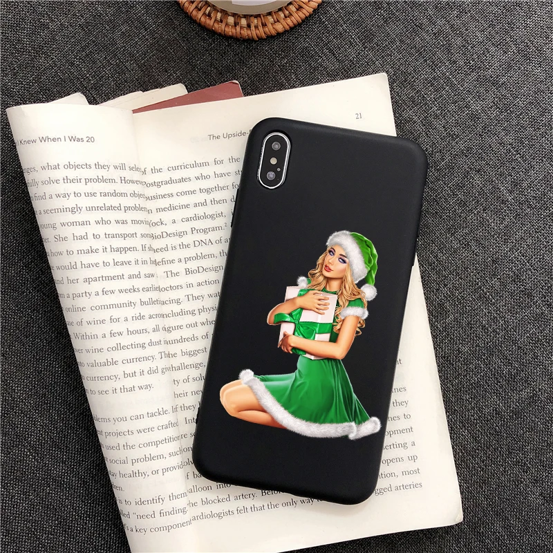 Новогодний модный силиконовый чехол для телефона девочек iPhone Xs 11 Pro Max 6S 7 8 Plus XR 5 SE