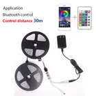Светодиодная лента 5 м, 10 м, 15 м, 20 м, RGB, не водонепроницаемая, SMD 5050, 12 В, диод rgb, гибкая лента, контроллер Bluetooth + переходник