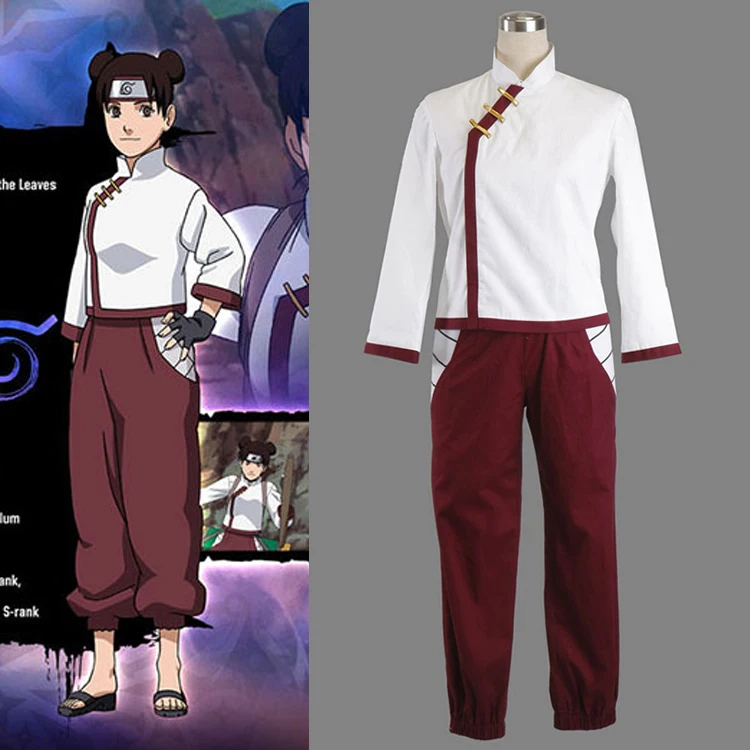 Anime BORUTO Shippuden Tenten Cosplay Costume Halloween Women Costumes/Suits Top+Pants+Gloves Full set costum made any size |