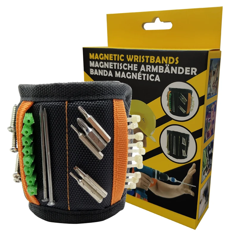 

Magnetic Wristband Portable Tool Bag Magnet Electrician Wrist Tool Belt Screws Nails Drill Bits Bracelet For Repair Tool
