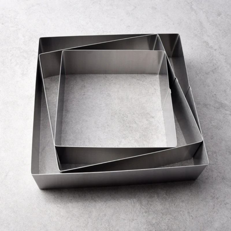 

Mousse Mold Square Stainless Steel Mousse Ring High Temperature Resistance Corrosion Resistance Not Easy To Deform Durable