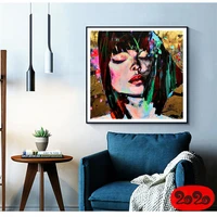 colorful woman portrait wall art posters print abstract nordic girl canvas paintings on the wall art pictures for home decor