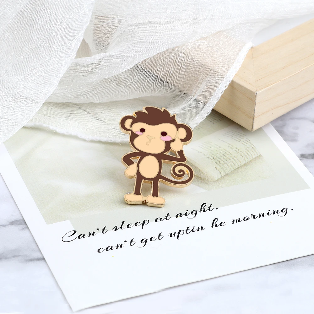 Новое поступление эмалированная брошь в виде обезьяны высокое качество животных