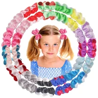 30pcs 4inch hair bows boutique double layer grosgrain ribbon bows clips alligator hair clips hair accessories for baby girls tod