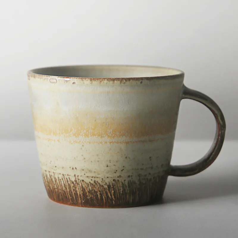 Винтажная керамическая кружка японская ручной работы в стиле ретро для кофе