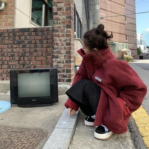 

Both sides wear winter lamb velvet jacket women new retro 2021 tide ins small short cotton jacket tide coat