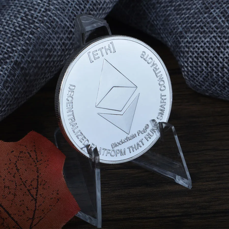 Позолоченная монета эфириума художественный сувенир отличный подарок коллекция