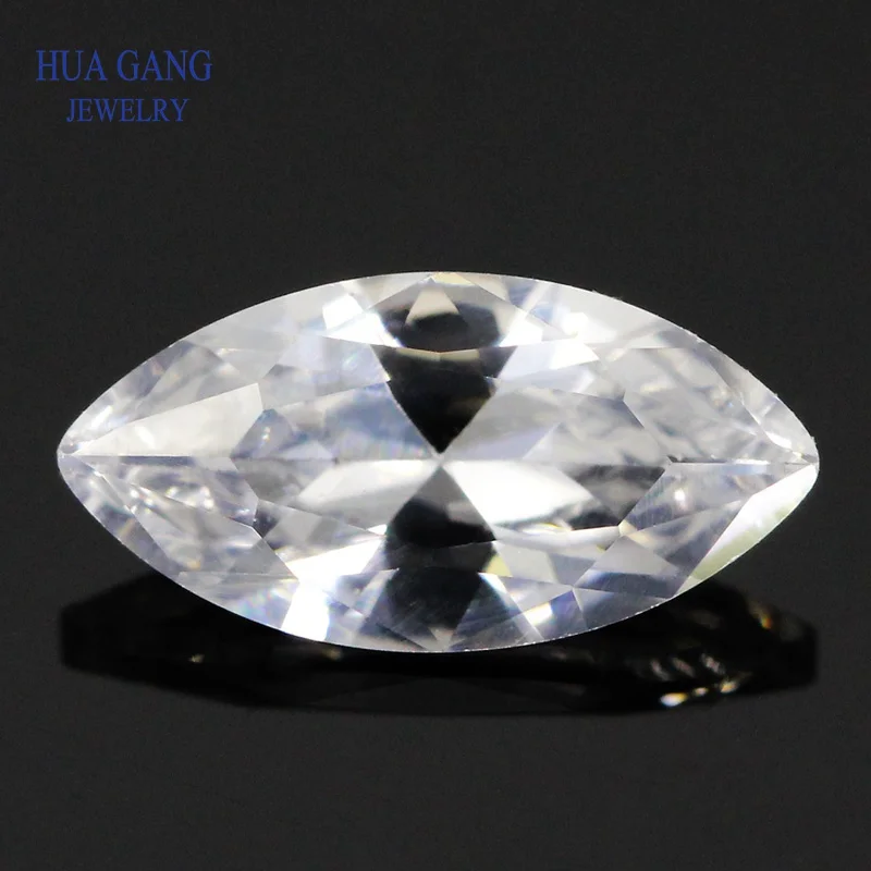 

12# White Marquise Shape Brilliant Cut Synthetic Corundum Stone For Jewelry Size 1.5x3-6x12mm Free Shipping