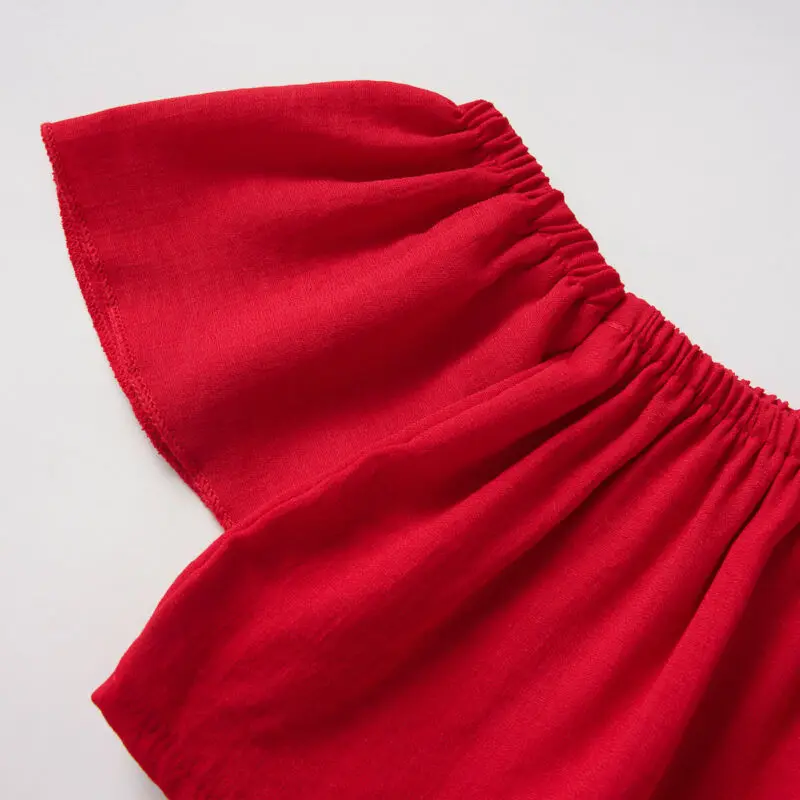 Комплект одежды для маленьких девочек: укороченный топ с открытыми плечами и