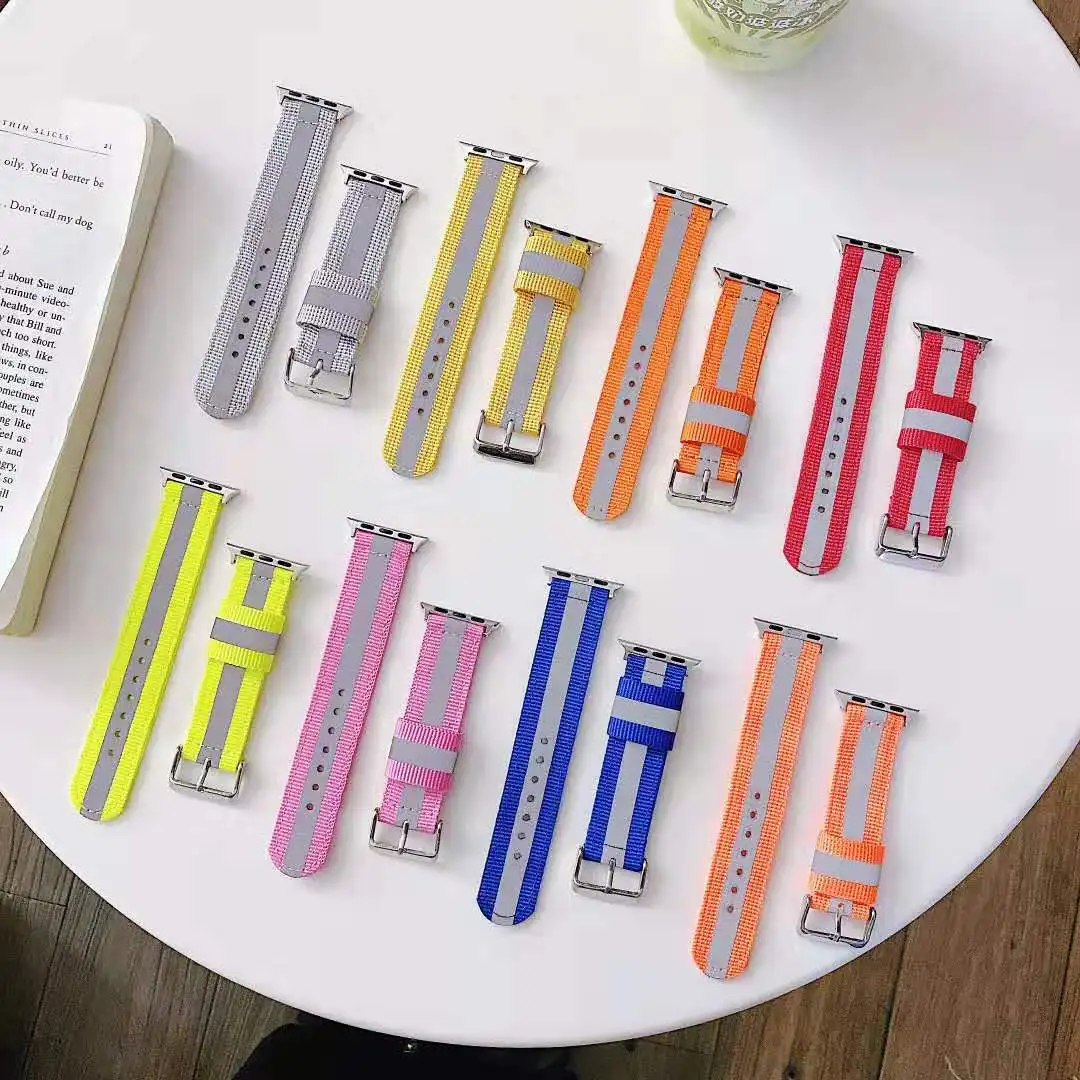 Ремешок нейлоновый светоотражающий для Apple Watch Band 38 мм 40 Series 5 iWatch 4 3 2 1 | Наручные