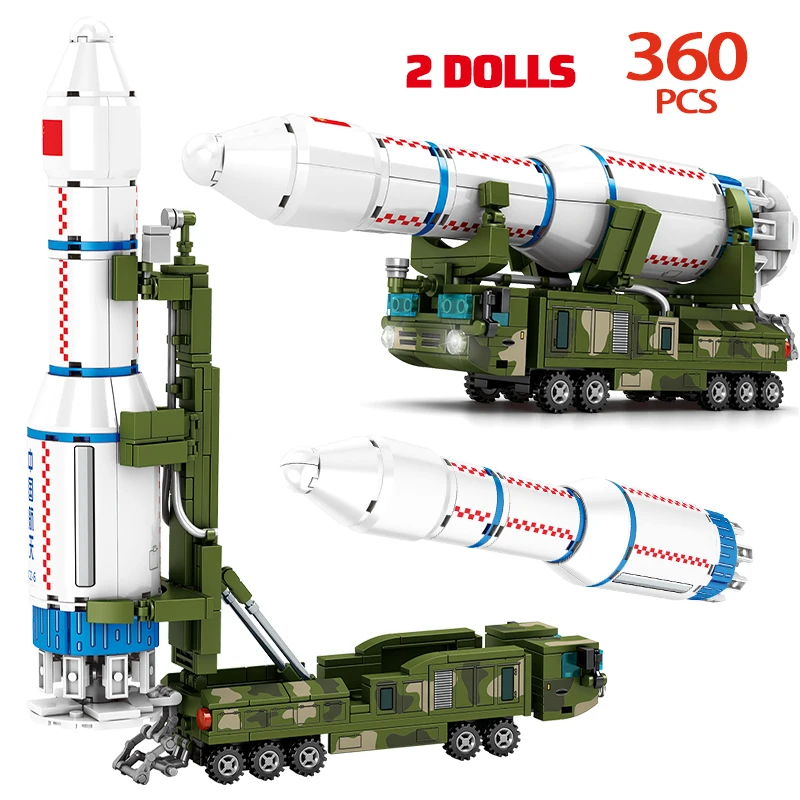 

NEW City Technical Aerospace Launcher Rocket Model Building Blocks MOC Space Astronaut Figure Bricks Toys For Children