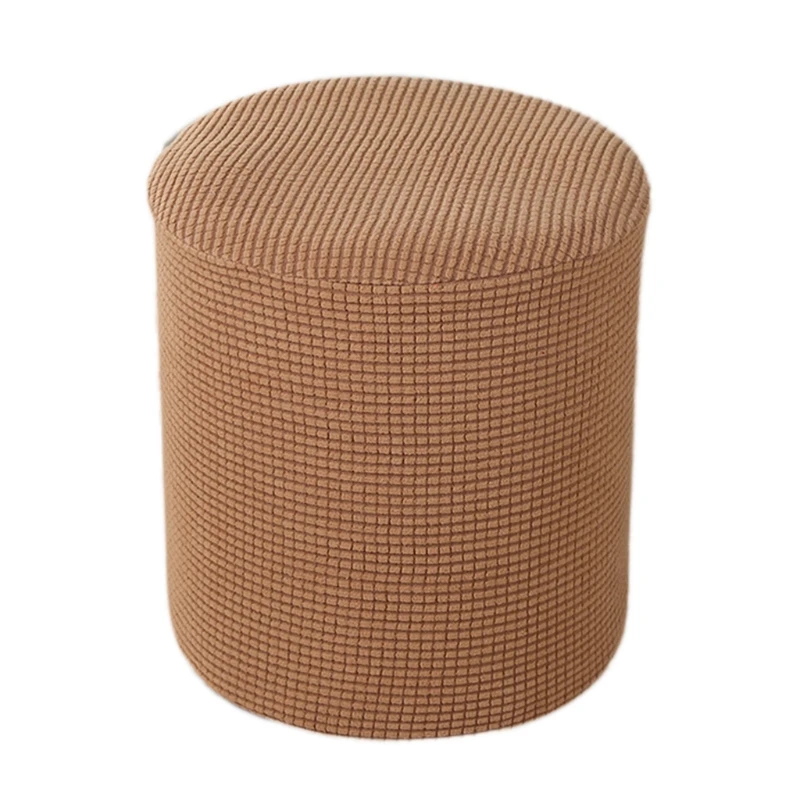 X7AB круглая оттоманка чехол вафельный жаккардовый Бархатный Чехол для ног