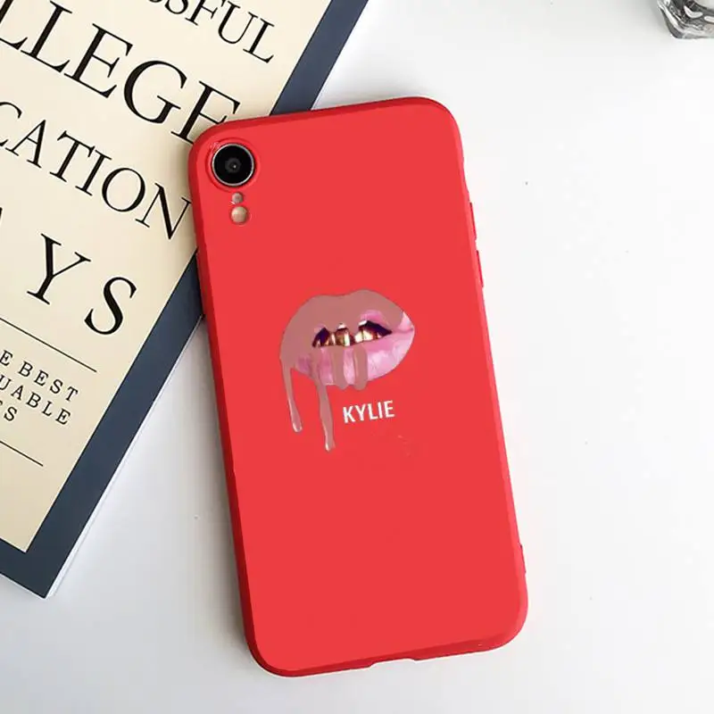 

Sexy Girl Kylie Jenner Lips Kiss Phone Case Candy Color for iPhone 6 7 8 11 12 s mini pro X XS XR MAX Plus