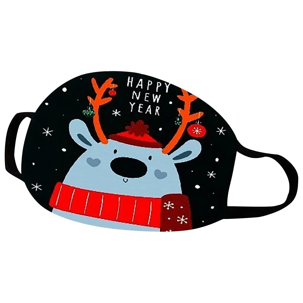 2020 рождественские унисекс маски для лица ветрозащитная моющаяся маска рта с