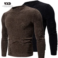 mens clothes man sweater pullover men clothing mans sweaters jumper men solid casual slim fit hole warm knitted sweater pullover