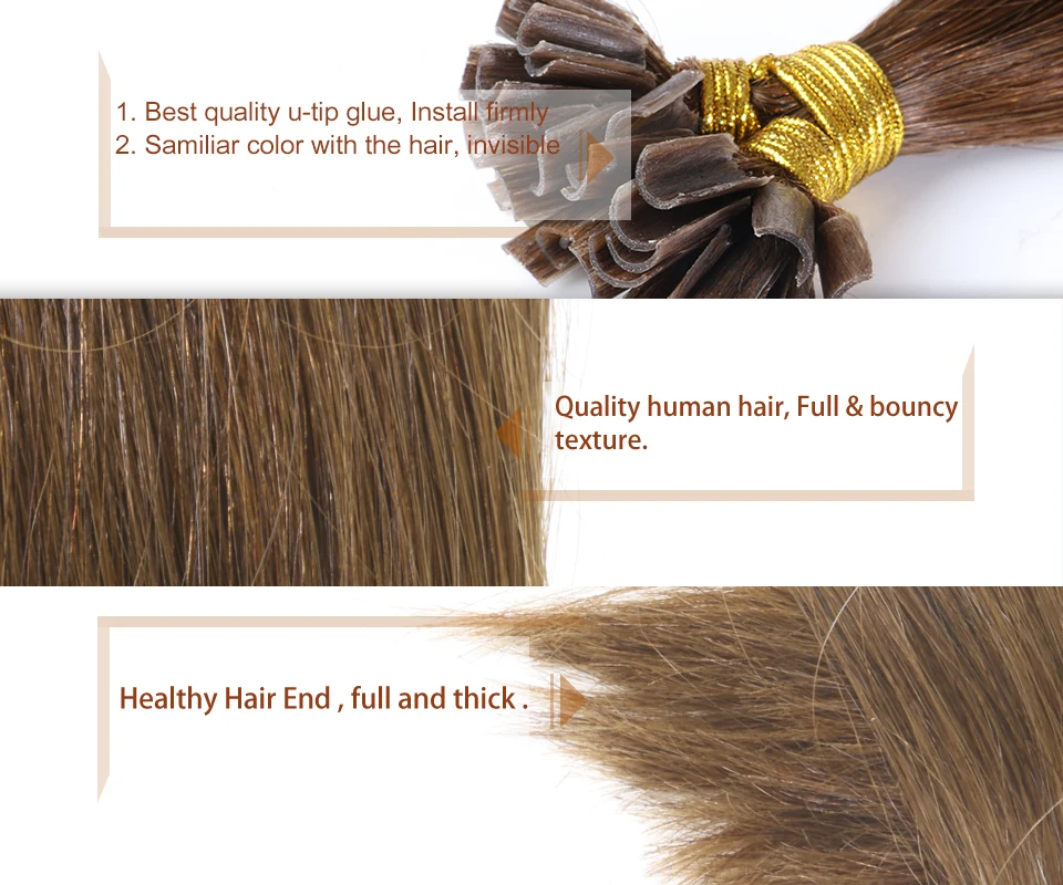 Прямые волосы машинное изготовление наращивание волос Реми 0 8 г/шт. 50 шт./компл.