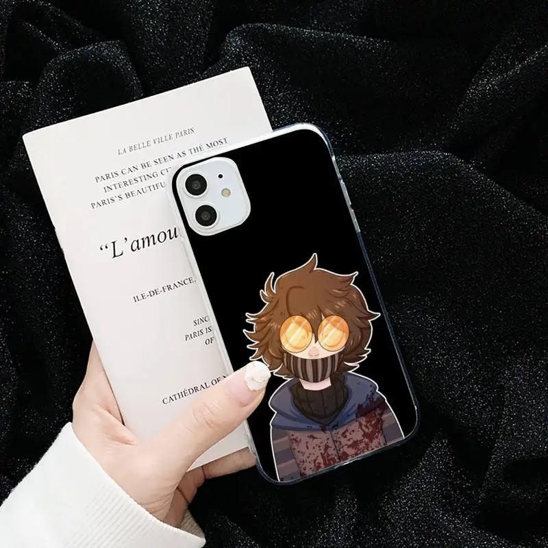 

Creepypasta Ticci Toby x reader Phone Case Transparent for iPhone 6 7 8 11 12 s mini pro X XS XR MAX Plus cover funda shell