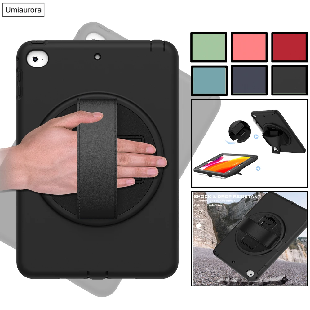 

360 Rotation Hand Strap Case for iPad 10.2 2020 7th 8th Gen Case Shockproof Cover for iPad 9.7 Mini 5 Air 2 3 4 10.9 Pro 11 2020