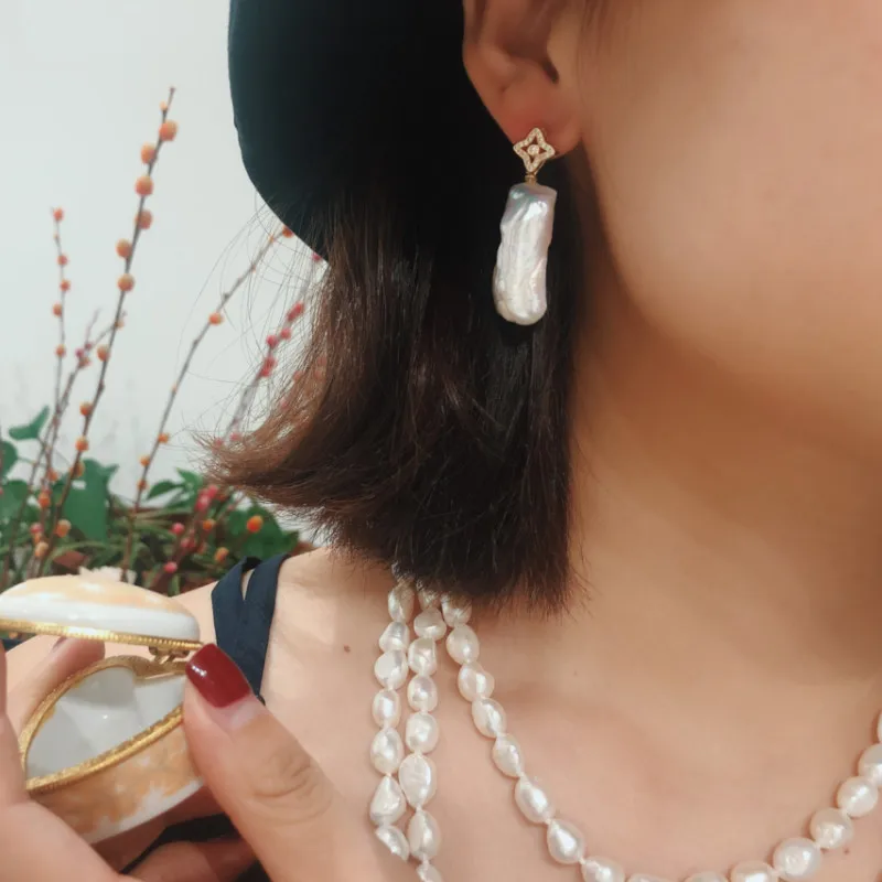 Корейский дизайн металлические золотые висячие серьги в стиле барокко